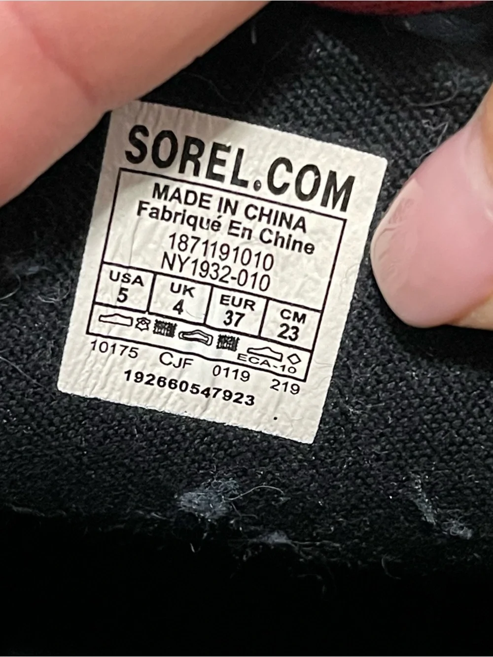 Sorel Lexie Buffalo Plaid Hidden Ankle Boots Lace Up Black Girls Size 37/5